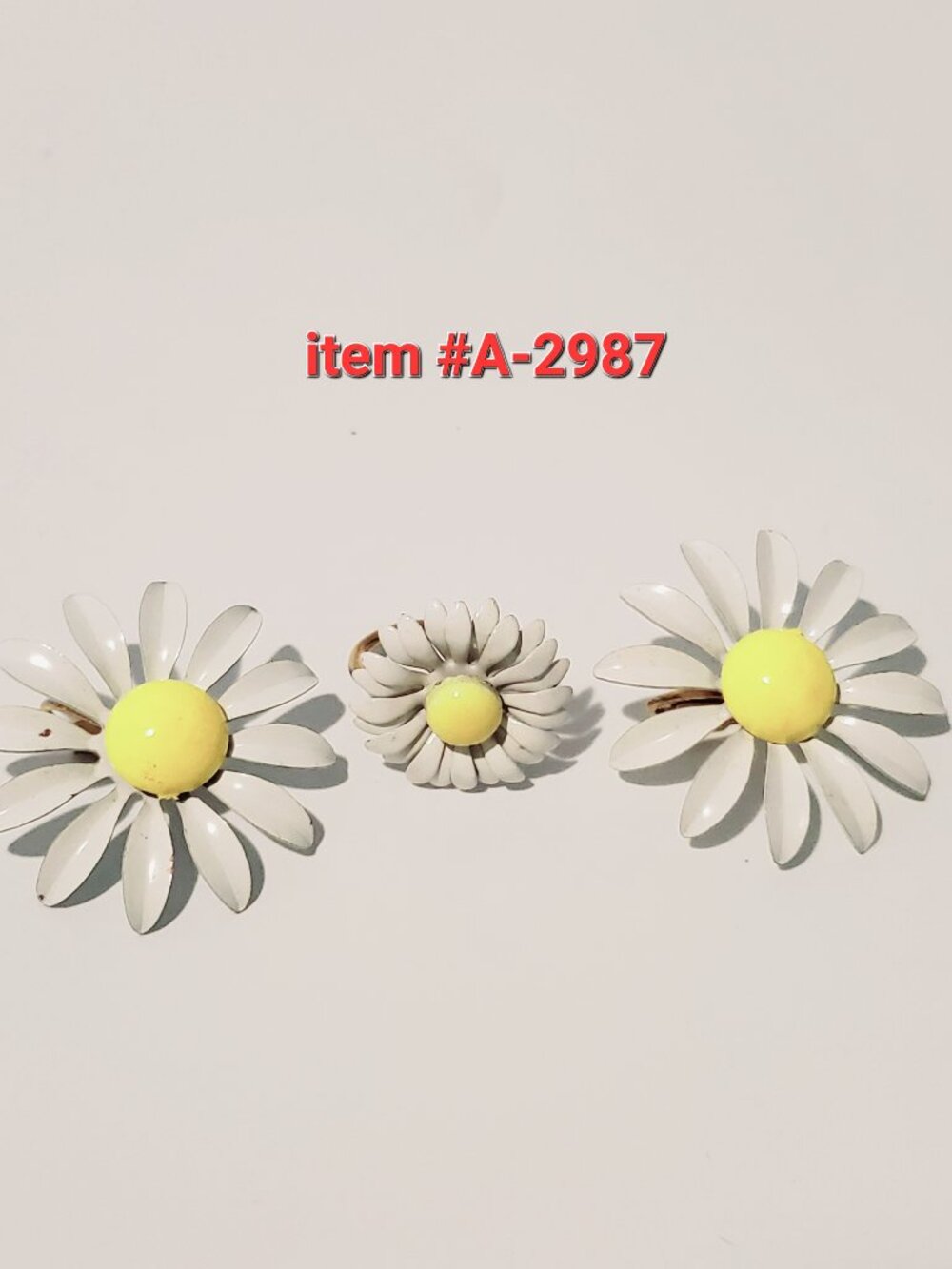 A Pair of clip on Earring with matching Ring, item # A -2987,  wt. 12 grams.